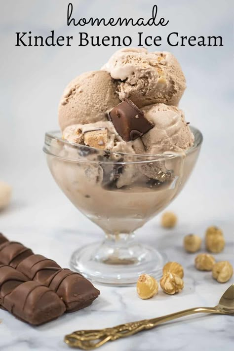 Kinder Ice Cream, Bueno Ice Cream, Ninja Creamy, Gluten Free Ice Cream, Gelato Recipe, Ice Cream Maker Recipes, Ice Cream Containers, Ice Cream At Home, Ninja Creami