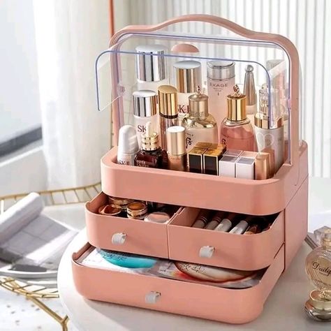 Rak Make Up Aesthetic, Makeup Ideas For Prom, Coquette Makeup Organizer, Rose Gold Makeup Organizer, Wooden Makeup Organizer Target, Makeup Artist Bag, Wooden Makeup Organizer, Beauty Shop Decor, Penyimpanan Makeup