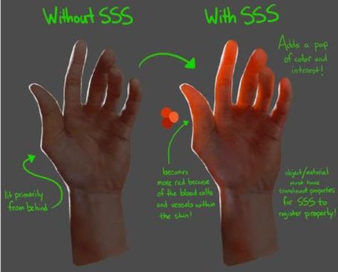 Ever thought about using Subsurface Scattering in your renders?⁠ ⁠ Subsurface scattering (SSS), also known as subsurface light transport… رسم كاريكاتير, Dressing Tips, Hair Dressing, Skin Drawing, Coloring Tips, Hand Reference, Digital Painting Tutorials, Anatomy Reference, Anatomy Art