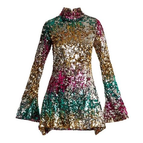 Halpern Sequin-embellished high-neck flared-sleeve dress ($2,195) ❤ liked on Polyvore featuring dresses, pink multi, bell sleeve dress, pink dress, embroidery dresses, high neck long dress and sequin cocktail dresses Sequin Dress White, Multi Color Sequin Dress, High Neck Long Dress, Embroidered Cocktail Dress, Long Sequin Dress, Cute Dresses For Party, Long Cocktail Dress, Long Sleeve Cocktail Dress, Pink Cocktail Dress