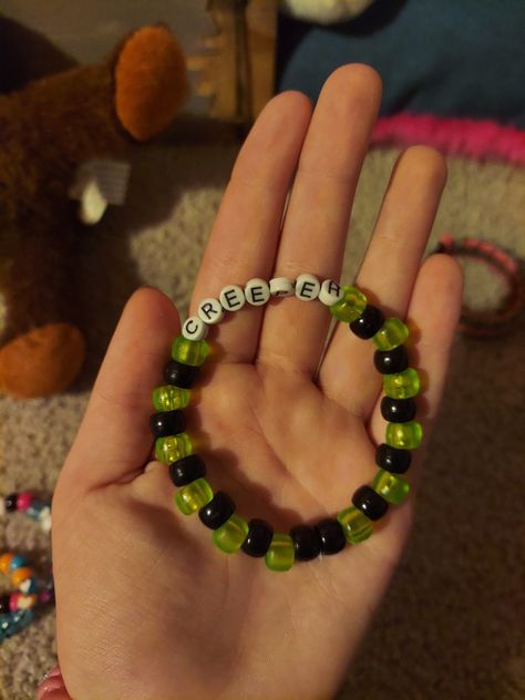 Kandi Inspo, Kandi Bracelets, Emo Boys, Creepers, Beaded Bracelets, Bracelet, Beads, Quick Saves