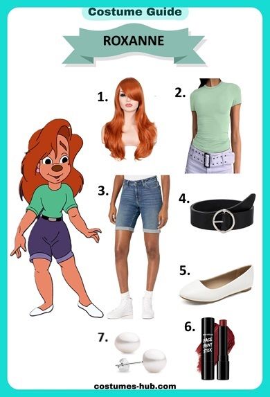 Dress Up Like Max and Roxanne From A Goofy Movie Max Goof And Roxanne Costume, Max Good And Roxanne Costume, Diy Roxanne Costume, Roxanne Halloween Costume, Goofy Movie Family Costume, Roxanne Costume, Roxanne Goofy, Max Goofy Costume, Roxxane And Goofy