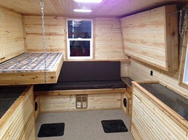 Ice fishing shack hideaway beds Ice Shanty Plans, Ice Fishing Shack Plans, Ice Fishing Huts, Ice Fishing Shanty, Ice Fishing Sled, Ice Hut, Fish Hut, Ice Shanty, Ice Fishing Shack