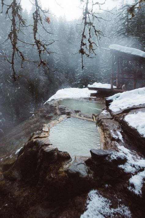 Oregon Hot Spring Hot Springs Mountain, Cave Hot Spring, Snow Hot Springs, Snowy Hot Springs, Hot Spring Aesthetic, Hot Springs Aesthetic, Yearly Vision Board, Oregon Outline, Vision Board Travel