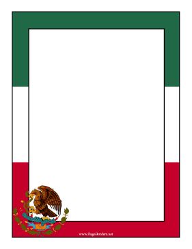 The background of this printable border is the Mexican flag, with the decorative seal featured in the bottom corner. Free to download and print. Printable Border, Page Borders Design, Mexican Flag, Mexican Flags, Mexico Flag, Page Borders, Flags Of The World, Border Design, Borders