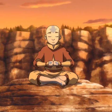 Aang Meditating Tattoo, Avatar Meditation, Momo Drawing, Aang Tattoo, Avatar Momo, Avatar Aang Avatar State, Aang Meditating, Avatar Aang Meditation, Avatar The Last Airbender Momo