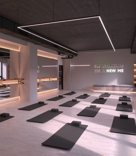 Gym Architecture, Dance Studio Design, Yoga Room Design, Boutique Gym, Dream Gym, Gym Design Interior, Spin Studio, Barre Studio, Yoga Studio Design