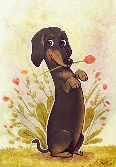 Arte Dachshund, Doxie Art, Dachshund Art, 강아지 그림, Weenie Dogs, Dachshund Lovers, Dachshund Love, Weiner Dog, Arte Animal