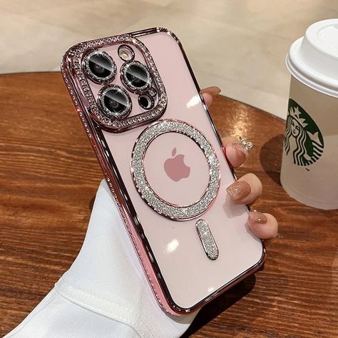 Luxury Crystal Diamond Clear Case For iPhone 15 11 12 13 14 Pro Max Plus Bling Sparkly Magsafe Magnetic Wireless Charging Cover https://melaninvariations.shop/products/luxury-crystal-diamond-clear-case-for-iphone-15-11-12-13-14-pro-max-plus-bling-sparkly-magsafe-magnetic-wireless-charging-cover Melanin Variations #Hot Mini Accessories, Apple Model, Transparent Phone Case, Luxury Diamonds, Diamond Glitter, Crystal Diamond, Cute Phone Cases, Clear Case, Diamond Crystal