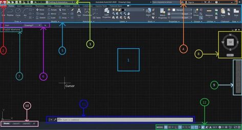 Workspace screen AutoCAD Autocad 2016, Learn Autocad, Autocad, User Interface, Work Space, Step By Step, Layout, Screen, 10 Things