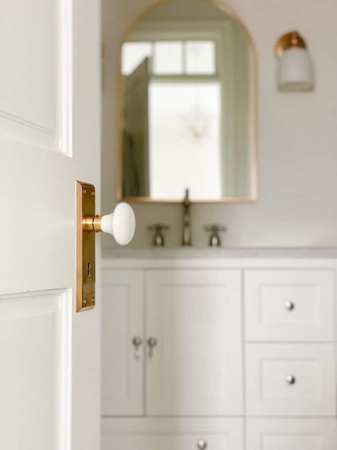 Duplex Ideas, Emtek Door Hardware, Black Door Knobs, Interior Door Knobs, Porcelain Door Knobs, White Knobs, European Doors, Wood Columns, Laundry Room Doors