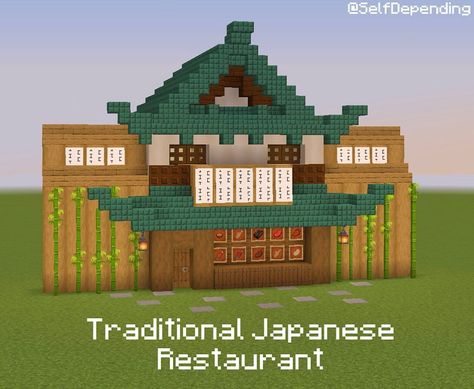 — ASHLEY on Instagram: “minecraft: traditional japanese restaurant ✦ tutorial linked in bio ✦  loved making this little restaurant. was super inspired by osaka and…” Japan Minecraft, Minecraft Restaurant, Traditional Japanese Restaurant, Aesthetic Minecraft Builds, Minecraft W, Minecraft Idea, Minecraft Village, Aesthetic Minecraft, Minecraft Furniture