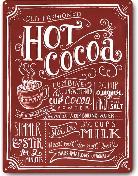 Christmas Posters Vintage, Christmas Decor Signs, Christmas Posters, Cup Of Cocoa, Hot Cocoa Bar, Hot Chocolate Bars, Cocoa Bar, Decor Signs, Christmas Poster