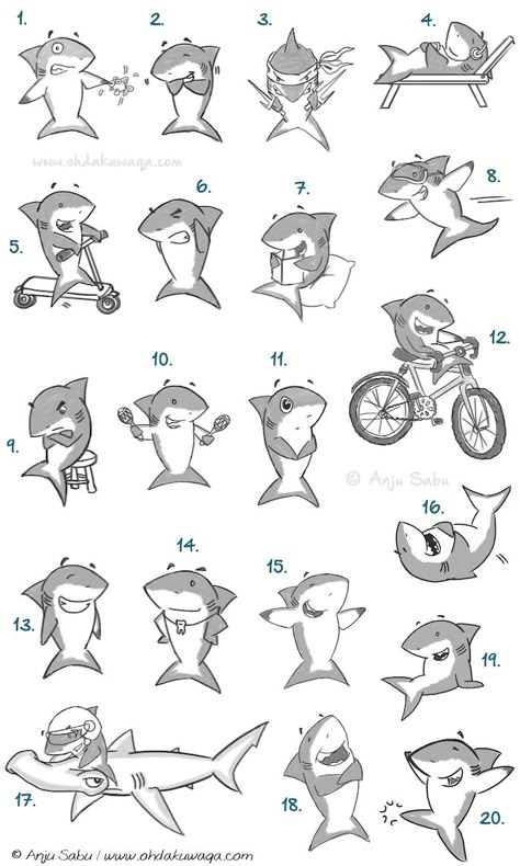 Oh, Dakuwaqa! - The Shark comics and cartoons: Shark catalog #1 - which would you like on your t-shirt or mug? Cute Shark Tattoo, Shark Illustration, Shark Drawing, Big Shark, Shark Art, Shark Tattoos, Cute Shark, The Shark, Shark Week