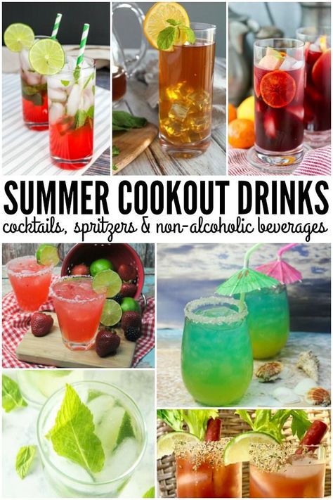 Amazing summer cocktails, mocktails, and iced tea recipes perfect for your backyard cookout! #jugglingactmama #ad #SummerGrilling #bbqguys #farmerspantry #hamiltonbeach #joyjolt #thespicehouse #torani Cookout Cocktails, Easy Cookout Food, Cookout Drinks, Chili Cheese Hot Dog, Raspberry Cocktail, Cookout Recipes, Orange Raspberry, Best Summer Cocktails, American Fast Food