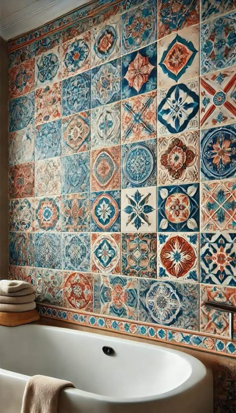 Mediterranean Bathroom Italian Bathroom Tiles, Mediterranean Interior Design Bathroom, Mediterranean Decor Bathroom, Turkish Toilet, Spanish Bathroom Hacienda Style, Italian Bathrooms, Bathroom Italian, Mediterranean Bathrooms, Mediterranean Bathroom Ideas