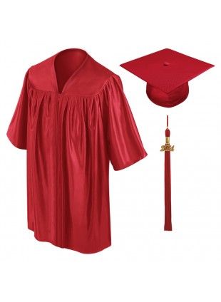 Red Kindergarten Cap, Gown & Tassel Preschool Cap And Gown, Kindergarten Cap And Gown, Red Graduation Cap, Childs Nursery, Graduation Gown And Cap, Cap And Gown Pictures, Gown Simple, Nursery Preschool, Graduation Tassel