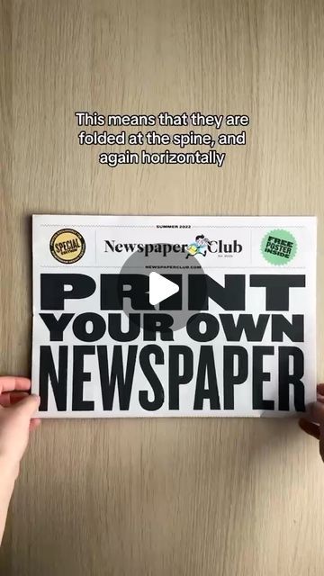 Newspaper Club on Instagram: "👀 A quick visual reminder of how our different newspaper sizes are finished after printing:

✔️ Minis are trimmed and stapled 
✔️ Tabloids are folded once at the spine
✔️ Broadsheets are folded twice - at the spine and then again horizontally (endorse folded)

To make sure you choose the right newspaper format for your project, you can order a free sample pack at the link in bio! 📬✨" How To Make A Newspaper, Newspaper Format, Newspaper Club, Guest Entertainment, Digital Newspaper, Club Poster, Free Sample, Choose The Right, You Choose