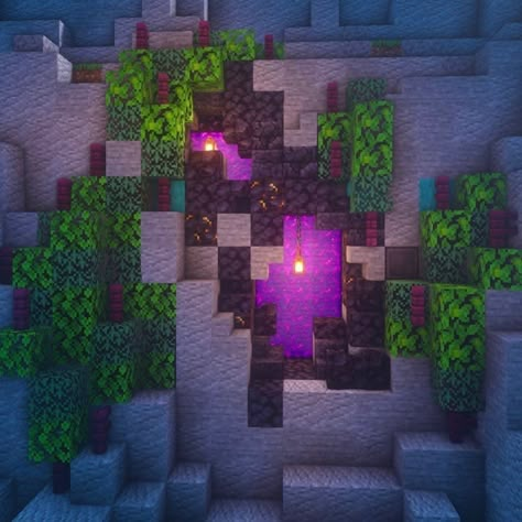 Minecraft Builds & Inspiration on Instagram: “What do you all think of this nether portal design? ✨ —————————————— Follow @hermitcraftt  Follow @hermitcraftt  Follow @hermitcraftt Via:…” Medieval Nether Portal, Cute Nether Portal, Nether Portal Designs, Nether Portal Design, Minecraft Portal, Nether Portal, Minecraft Shops, Minecraft Statues, Portal Design