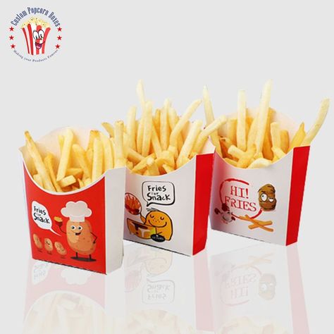 Fries Box Design, French Fries Box Design, French Fries Packaging Design, French Fries Packaging, Fries Packaging, French Fries Design, Custom Popcorn Boxes, Fry Box, Takeaway Packaging