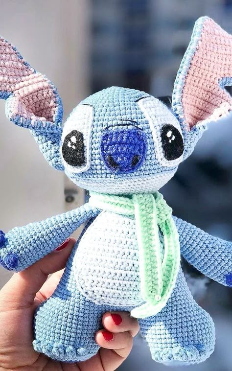 Stitch Amigurumi, Pokemon Crochet Pattern, Disney Crochet Patterns, Stitch Doll, Stitch Toy, Easy Crochet Animals, Crochet Stitches Guide, Animal Knitting Patterns, Crochet Disney