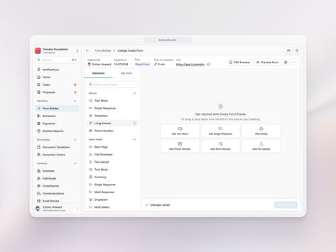 Form Builder by Jeremy Blaze for Never Before Seen on Dribbble Zero To One, Custom Dashboard, Form Builder, Dashboard Design, Document Templates, Design Agency, A Design, Ui Design, Global Community