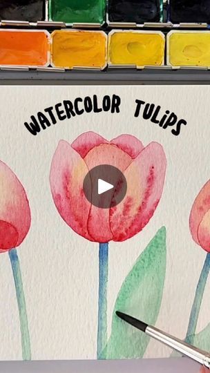 95K views · 2K reactions | Let's Paint a Tulip! #watercolor #watercolorpainting #watercolorart #watercolorflowers #tutorial #artsandcrafts #paintingtutorial | Elizabeth Bostic | Elizabeth Bostic · Original audio Tulip Watercolor, Simple Watercolor Flowers, Watercolor Videos, Watercolor Painting For Beginners, Learn Watercolor Painting, Tulip Painting, Watercolor Flowers Tutorial, Watercolor Tulips, Watercolor Video