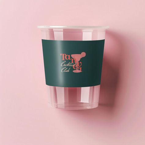 Plastic cup sleeve mockup, editable design | free image by rawpixel.com / June Plastic Cup Sleeve, Cup Sleeve Template Free, Cup Sleeves Design, Cup Packaging Ideas, Plastic Cup Design Ideas, Plastic Cup Design, Cup Sleeve Design, Pudding Packaging, Plastic Cups Design