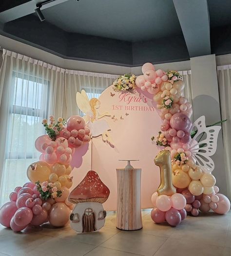 Sims Luv Creations (@simsluvcreations) • Instagram photos and videos Fairy 1st Birthday Balloon Garland, My Fairy First Birthday Balloon Arch, Fairy Theme Birthday Decoration, Fairy Garden 1st Birthday Party Ideas, Baby Girl Bday Theme, Fairy First Birthday Backdrop Ideas, Fairies Theme Birthday Party, Fairy Birthday Backdrop Ideas, Fairy Garden Ideas Birthday Party