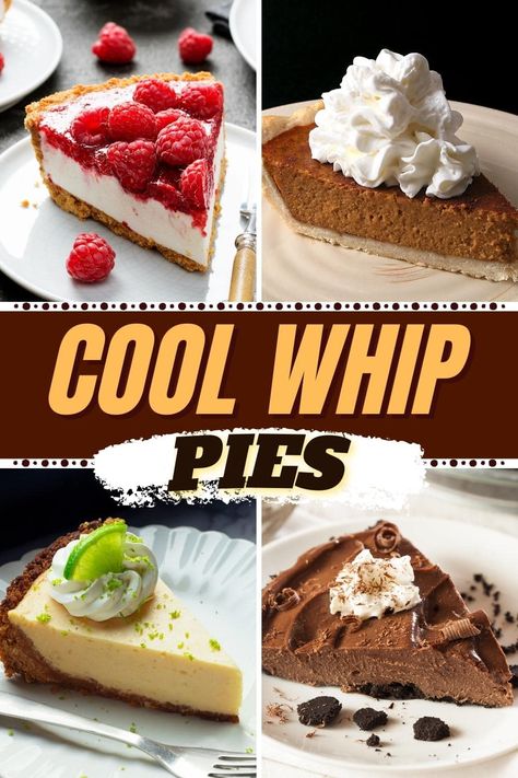 Cool Whip Pies Easy Cool Whip Pies, Pies Made With Cool Whip, Jello Pie Cool Whip Cream Cheese, Cool Whip Cream Cheese Pie, Cool Whip Jello Pie, No Bake Pudding Pie Cool Whip, Cool Whip Snacks, Recipes With Cool Whip Desserts, Cool Whip Pudding Pie