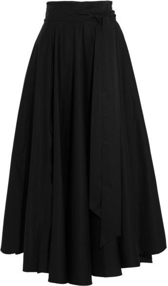 Tibi - Obi Cotton-crepe Maxi Skirt - Black Maxi Skirt Ideas, Skirt Shapes, Maxi Black Skirt, Jacquard Midi Skirt, Mode Turban, Long Skirt Outfits, Black Maxi Skirt, Modest Fashion Outfits, Looks Chic