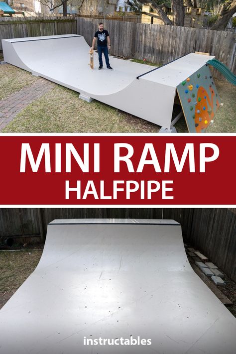 Halfpipe Backyard, Backyard Skatepark Ideas, Backyard Miniramp, Backyard Halfpipe, Mini Ramp Backyard, Diy Backyard Skatepark, Backyard Skate Park, Diy Skateboard Ramps, Skate Ramps Backyard