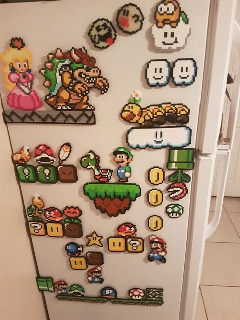 Hama Beads Mario, Perler Bead Mario, Perler Beads Ideas, Melty Bead Patterns, Easy Perler Beads Ideas, Art Perle, Hama Beads Design, Perler Bead Templates, Perler Crafts