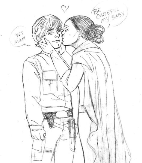 Padme And Luke, Leia Fanart, Star Wars Au, Kiss Goodbye, Star Wars Meme, Star Wars Padme, Power Converters, Han And Leia, Star Wars Drawings