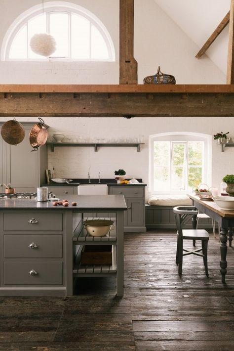 Modern Farmhouse Dining Room Decor, Classic Kitchen Cabinets, Kitchen Loft, Farmhouse Dining Rooms Decor, Modern Farmhouse Dining Room, Teal Kitchen, Devol Kitchens, Loft Kitchen, Modern Farmhouse Living