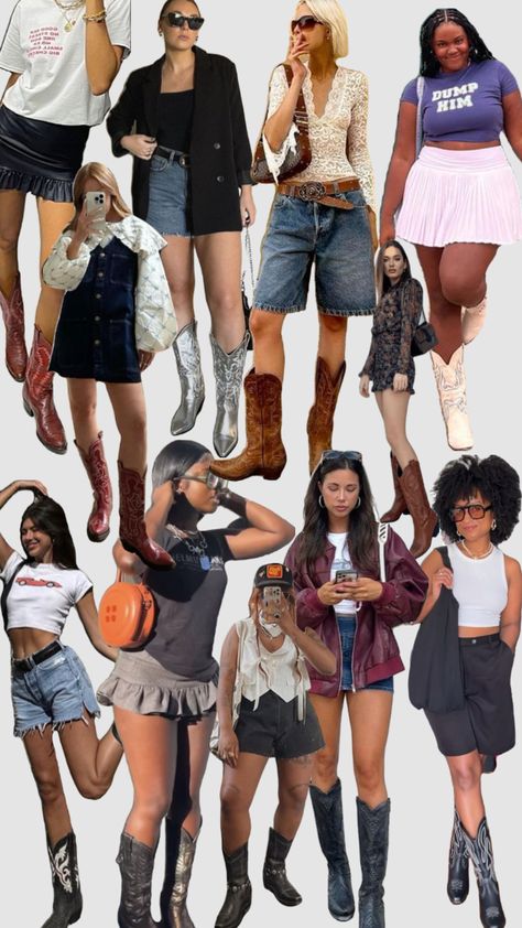 Cowboy Boots outfits for the Summer! I literally wear my pair all the time. Cowboy Boot Outfits Summer, Cowboy Boot Outfits Women, Summer Cowboy Boots Outfit, Cowboy Boots Summer, Cowboy Boots Outfit Summer, Outfits For The Summer, Summer Boots Outfit, Cowboy Boots Outfit, Cowboy Boot Outfits