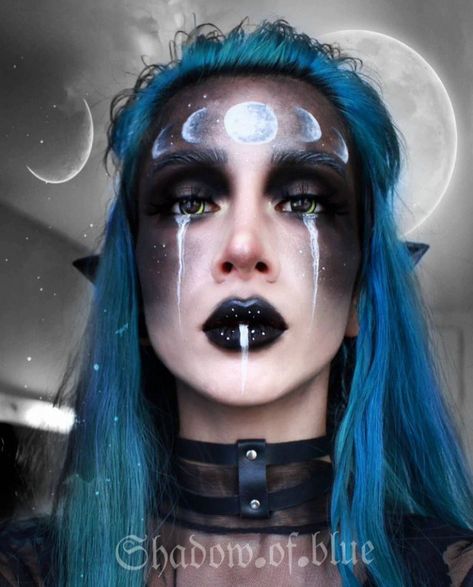 Moon Makeup, Moon Elf, Luna Moon, Alternative Makeup, Elf Makeup, Full Moon, Halloween Face, Face Makeup, Elf