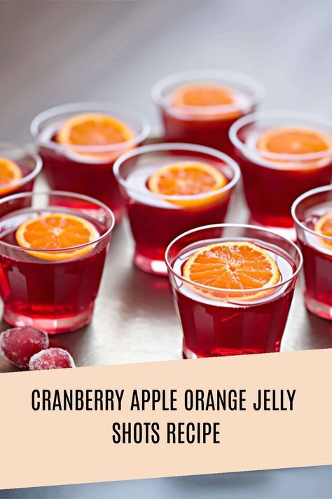 These Cranberry Apple Orange Jelly Shots are oh-so-wiggly and fun. They’re great for autumn and winter because of the apple, cranberry and orange flavors. Cranberry Jello Shots, Jelly Shots Recipe, Fall Drinks Alcohol, Best Jello Shots, Cranberry Jello, Candied Cranberries, Orange Jelly, Jelly Shots, Jello Shot