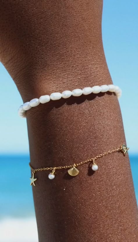 Beach Gold Jewelry, Beachy Gold Jewelry, Beachy Jewelry Aesthetic, Beach Accessories Jewelry, Beach Jewelry Aesthetic, Beachy Jewlery, Gold Beach Jewelry, Beachy Accessories, Beachy Bracelets