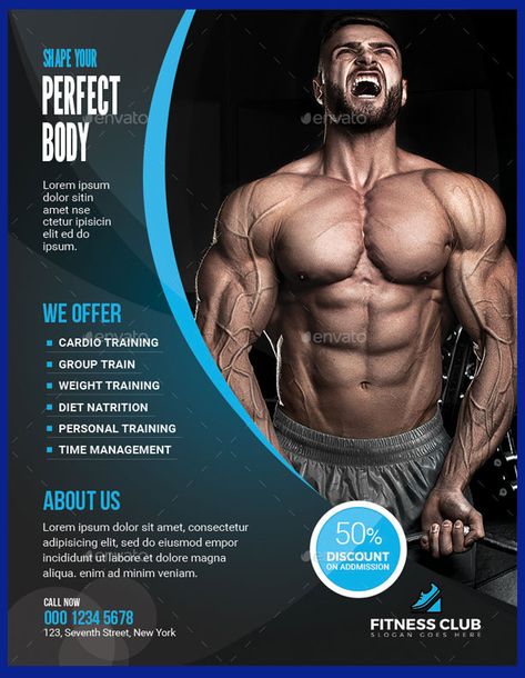 Fitness Ads, Gym Advertising, Gym Flyer, Healthcare Advertising, Fitness Center Design, Gym Banner, Fitness Flyer, Gym Poster, Gym Interior