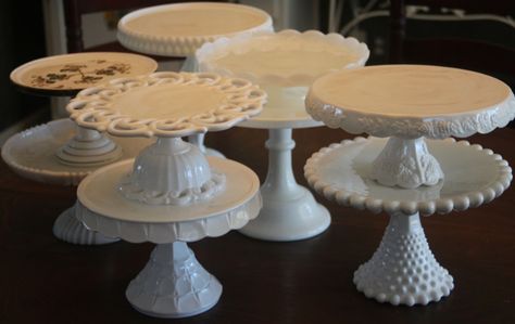 Milk Glass cake stand | Antiques Board Antique Cake Stands, Antique Cake, Milk Glass Cake Stand, Cake Stand Decor, Vintage Wedding Cake Topper, Milk Glass Collection, Cookie Table, Glass Dresser, Glass Milk Bottles