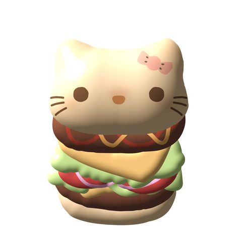 Bf Background, Hello Kitty Burger, Kawaii Burger, Carrd Inspo, Aesthetic Hair, Cute Icons, Hello Kitty, Kitty, Hair