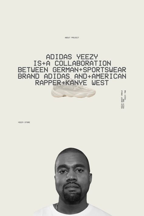 Yeezy Logo, Yeezy Brand, Cowboy Coffee, Brand Concept, American Rappers, Project Photo, Sportswear Brand, Typography Fonts, Adidas Yeezy