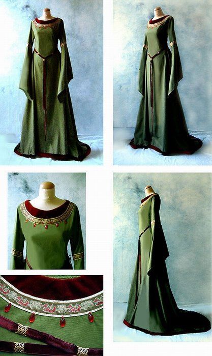 Gaun Abad Pertengahan, Elven Dress, Medieval Gown, Medieval Garb, Medieval Clothes, Medieval Costume, Medieval Clothing, Medieval Dress, Medieval Fashion