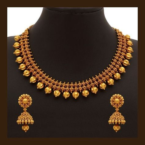 Gold Necklace Set (110a19500-108a52329) FA8 Indian Gold Necklace Designs, Gold Jewelry Outfits, Gold Jewelry Simple Necklace, Gold Necklace Indian Bridal Jewelry, Jewelry Set Design, Gold Bridal Jewellery Sets, Gold Jewelry Sets, Gold Bride Jewelry, Gold Bangles Design