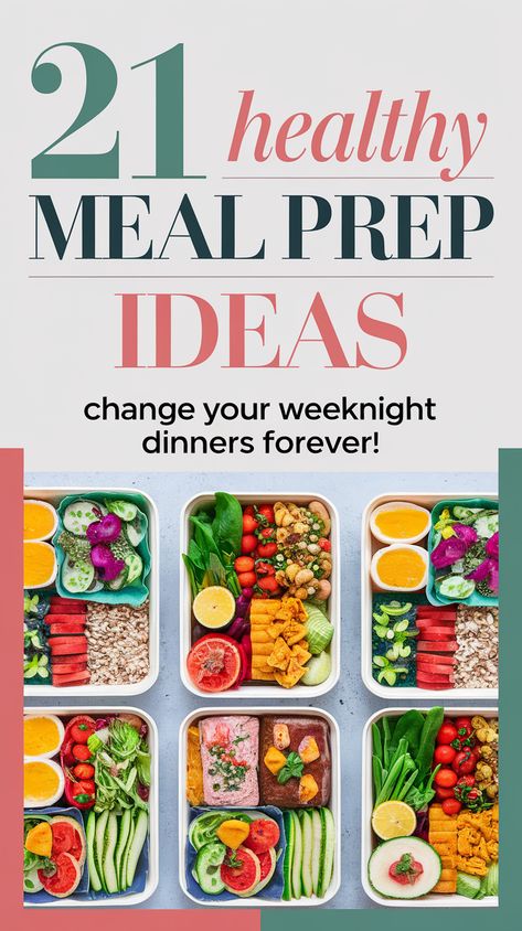 21 Healthy Meal Prep Ideas That Will Change Your Weeknight Dinners Forever! Meal Prep Storage Ideas, Easy And Healthy Meal Prep Ideas, Weekly Healthy Meal Plan, Clean Eating Prep, Feta Stuffed Peppers, Clean Eating Meal Prep, Spinach Meatballs, Healthy Meal Prep Ideas, Tofu Stir Fry