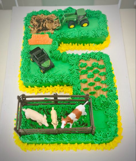 Tractor Cake Ideas, John Deere Birthday Party Ideas, Number 4 Cake, John Deere Birthday Party, John Deere Birthday, Kid Cakes, Tractor Cake, Cake Number, 5th Birthday Cake