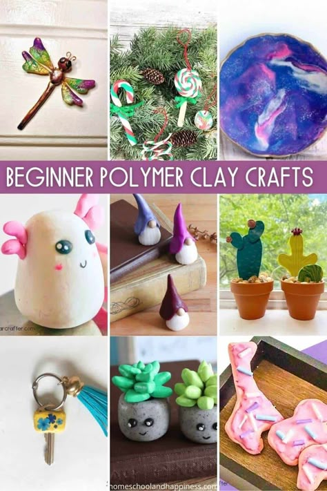 Beginner Polymer Clay Crafts Anyone Can Make Baking Clay Crafts, Polymer Clay Ideas For Beginners Diy Craft Projects, Fun Polymer Clay Ideas, Polymer Clay Ideas For Kids, Easy Modeling Clay Ideas Simple, Easy Polymer Clay Ideas For Beginners, Cute Modeling Clay Ideas, Clay Foam Ideas, Polymer Clay Crafts For Beginners Step By Step