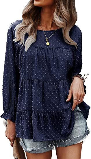 Womens Peplum Tops, Black Chiffon Blouse, Long Sleeve Wrap Top, Peplum Tops, Loose Fit Blouse, Womens Business Casual, Elegant Blouses, Mesh Long Sleeve, Chiffon Shirt