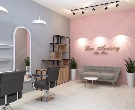 Pink And Gray Salon Ideas, Pink And Grey Salon Decor, Pink And Grey Salon, Shop Background Design, Nail Table Ideas, Parlour Design, Salon Suite Decor, Makeup Studio Decor, Beauty Room Salon